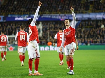 阿森纳欧冠六战全胜领跑积分榜,客场3-0完胜布鲁日