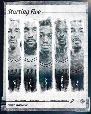 马刺VS广州首发：文班领衔 龙狮3外援+李祥波刘颜诚