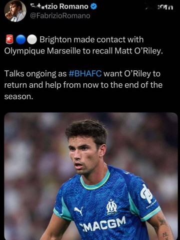 奥赖利紧急回归布莱顿,中场变阵的信号