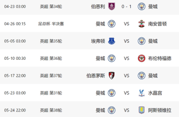 阿尔特塔莫慌！曼城1-0反超登顶，后5轮要踢4强队，阿森纳有1优势