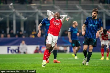 欧冠-7战7胜!热苏斯双响约克雷斯世界波 阿森纳3-1国米