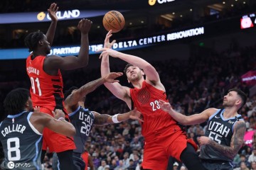 克林根23+18霍勒迪31+9 杨翰森2分开拓者胜爵士