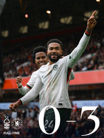 切尔西3比0诺丁汉森林，帕尔默伤停双核发威，队长关键性第一